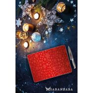 Saban Kırmızı Noel 30x40 cm Cam Kesme Tahtası