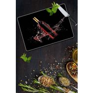 Saban Kırmızı Şarap 20x30 cm Cam Kesme Tahtası