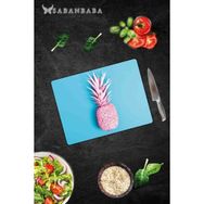 Saban Mavi Ananas Desenli 30x40 cm Cam Kesme Tahtası