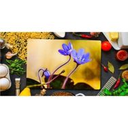 Saban Mavi Mor Menekşe Görünümlü 20x30 cm Cam Kesme Tahtası