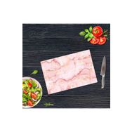 Saban Pembe Mermer Görünümlü 20x30 cm Cam Kesme Tahtası
