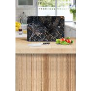Saban Yaldızlı Mermer Görünümlü 20x30 cm Cam Kesme Tahtası