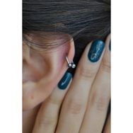 Sacce Scarves&Accessories 8 mm Gümüş Renk Çelik Top Uçlu Taşlı Septum Kıkırdak Piercing