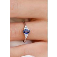 Safir Kuyumculuk PY07018 Tasarım Pırlanta Safir Yüzük