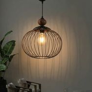 Safir Light Tikfa Ahşap Detaylı Tekli Siyah Sarkıt