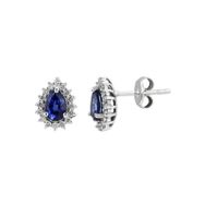 Safir Pırlantalı Küpe