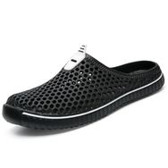 SAGUARO Clogs Siyah Beyaz Renk Fileli Delikli Unisex Terlik