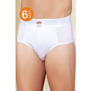 Şahinler ME063 Beyaz 6 lı Pamuklu Erkek Külot