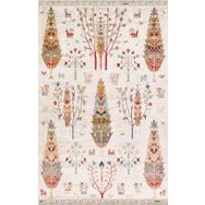 Şal Desenli Dokuma Krem 100x200 Pamuk Taban Dijital Dekoratif Halı