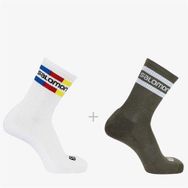 Salomon 3LC1445600 65 Crew 2 Pack Unisex Çok Renkli Günlük Stil Çorap