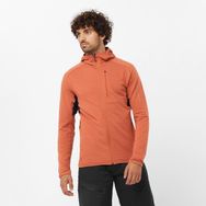 Salomon Essential Lightwarm Turuncu Kapüşonlu Erkek Polar