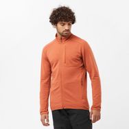 Salomon Essential Lightwarm Turuncu Kiremit Tam Fermuar Erkek Polar