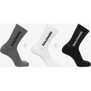 Salomon Everyday Crew 3 Pack Gri Beyaz Siyah Çorap