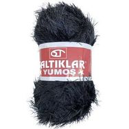 Saltıklar Siyah Yumoş Sakallı El Örgü İpi Yünü