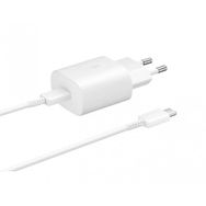 Samsung Galaxy A23 Fast Charging 25W Type-C Çıkışlı Kablolu Beyaz Şarj Aleti