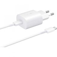 Samsung Galaxy A40S Fast Charging 25W Type-C Çıkışlı Kablolu Beyaz Şarj Aleti