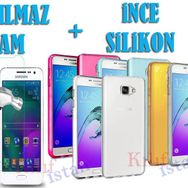 Samsung Galaxy A5 2016 Kılıf Şeffaf Silikon Kılıf Kırılmaz Cam