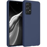 Samsung Galaxy A52s İnce Mat Esnek Silikon Lacivert Kılıf