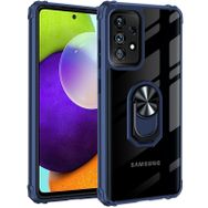 Samsung Galaxy A52s Standlı Arkası Şeffaf Kenarları Airbag Kapak Lacivert Kılıf