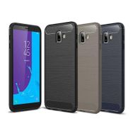 Samsung Galaxy J6 Plus Karbon Fiber Rugged Armor Uyumlu Silikon Kılıf