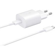 Samsung Galaxy M32 5G Fast Charging 25W Type-C Çıkışlı Kablolu Beyaz Şarj Aleti