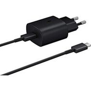 Samsung Galaxy M32 Fast Charging 25W Type-C Çıkışlı Kablolu Siyah Şarj Aleti