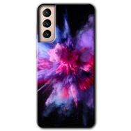 Samsung Galaxy S21 Color Splash Purple Baskılı Uyumlu Silikon Kılıf