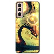 Samsung Galaxy S21 Digital Dragon Baskılı Uyumlu Silikon Kılıf