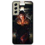 Samsung Galaxy S21 FE Hd Desen Baskılı V for Fire Arka Kapak Kılıf