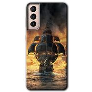 Samsung Galaxy S21 FE Siyah İnci Baskılı Uyumlu Silikon Kılıf