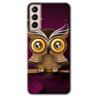 Samsung Galaxy S21 Owl Bird Branch Baskılı Uyumlu Silikon Kılıf