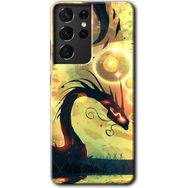 Samsung Galaxy S21 Ultra Digital Dragon Baskılı Uyumlu Silikon Kılıf