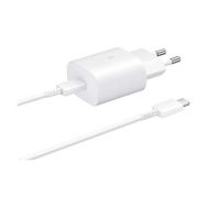 Samsung Galaxy S22 5G Fast Charging 25W Type-C Çıkışlı Kablolu Beyaz Şarj Aleti