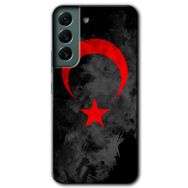 Samsung Galaxy S22 Black Ayyıldız Baskılı Uyumlu Silikon Kılıf