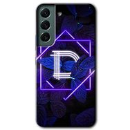 Samsung Galaxy S22 Dark Neon Yaprak D Harfi Baskılı Uyumlu Silikon Kılıf