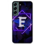 Samsung Galaxy S22 Dark Neon Yaprak E Harfi Baskılı Uyumlu Silikon Kılıf