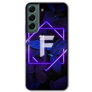 Samsung Galaxy S22 Dark Neon Yaprak F Harfi Baskılı Uyumlu Silikon Kılıf