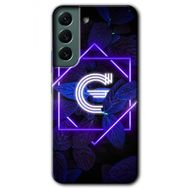 Samsung Galaxy S22 Dark Neon Yaprak G Harfi Baskılı Uyumlu Silikon Kılıf