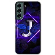 Samsung Galaxy S22 Dark Neon Yaprak J Harfi Baskılı Uyumlu Silikon Kılıf