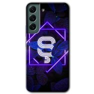 Samsung Galaxy S22 Dark Neon Yaprak S Harfi Baskılı Uyumlu Silikon Kılıf