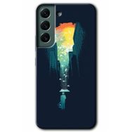 Samsung Galaxy S22 Kılıf HD City Bird Sky Desen Baskılı Arka Kapak -