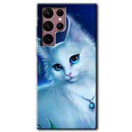 Samsung Galaxy S22 Ultra Cat Glance Baskılı Uyumlu Silikon Kılıf