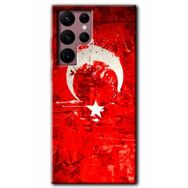 Samsung Galaxy S22 Ultra Kılıf HD- Albayrak 2 Desen Baskılı Arka Kapak