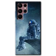 Samsung Galaxy S22 Ultra Kılıf HD - Astronot Yalnızlığı Desen Baskılı Arka Kapak