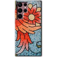 Samsung Galaxy S22 Ultra Mozaik Çiçek Baskılı Uyumlu Silikon Kılıf