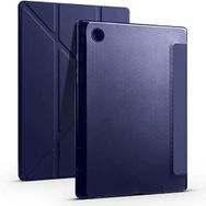 Samsung Galaxy Tab A8 10.5 SM-X200 Standlı Tri Folding Kalemlikli Silikon Smart Cover Lacivert Tablet Kılıfı