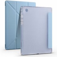 Samsung Galaxy Tab A8 10.5 SM-X200 Standlı Tri Folding Kalemlikli Silikon Smart Cover Mavi Tablet Kılıfı
