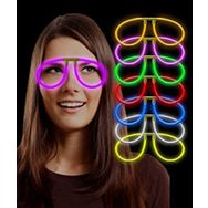 Samur 6 Adet Karanlıkta Parlayan Fosforlu Glow Stick Gözlük Fosforlu Renkli Gözlük