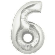 Samur 6 Numara Şekilli Supershape Silver Rakam Folyo Balon