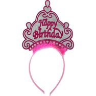 Samur Happy Birthday Yazılı Neon Pembe Renk Doğum Günü Tacı